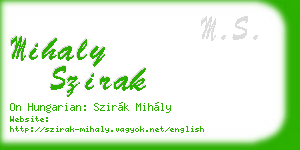 mihaly szirak business card